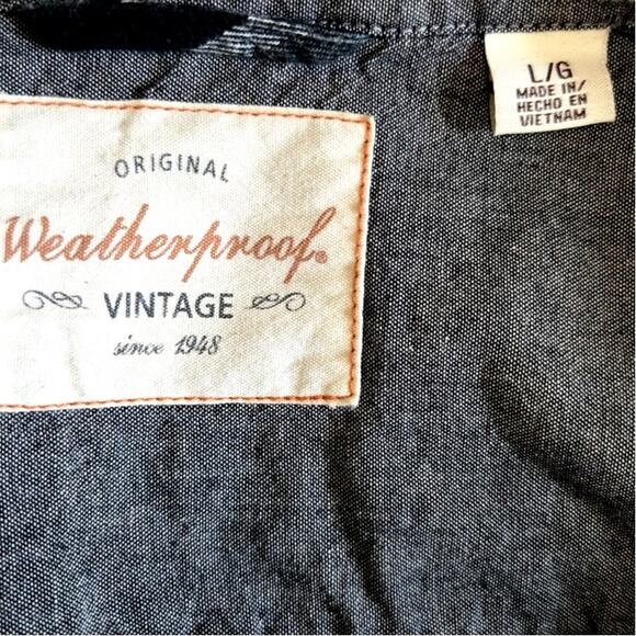 Weatherproof Vintage Plaid Flannel Shirt Large Black‎ Gray Cotton - Picture 7 of 8